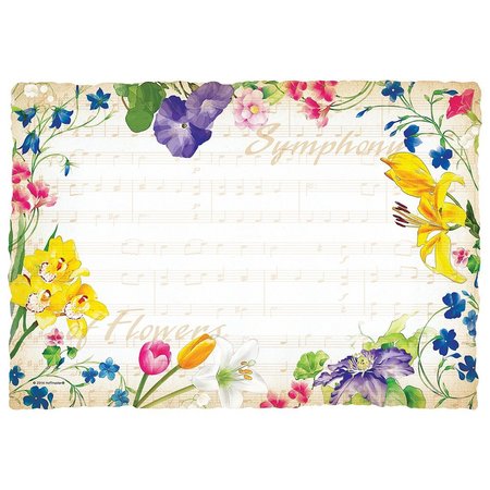 HOFFMASTER 10" x 14" Symphony Flowers Paper Placemats, PK1000 311114